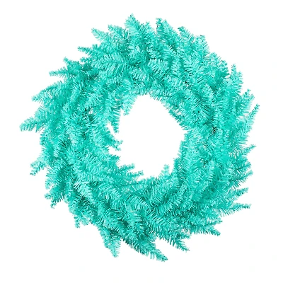24" Unlit Aqua Fir Artificial Christmas Wreath