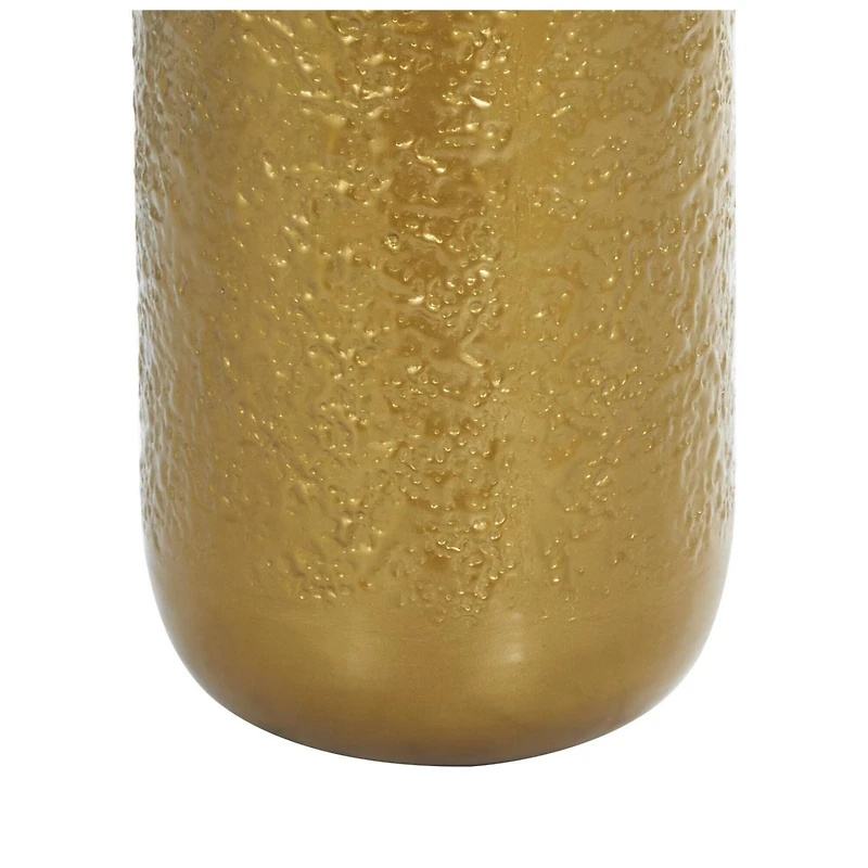 Gold Metal Textured Hammered Vase