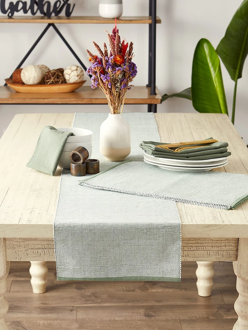 DII® 72" Chambray Ribbed Cotton Table Runner