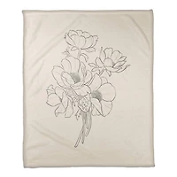 Simple Poppy II 50" x 60" Coral Fleece Blanket