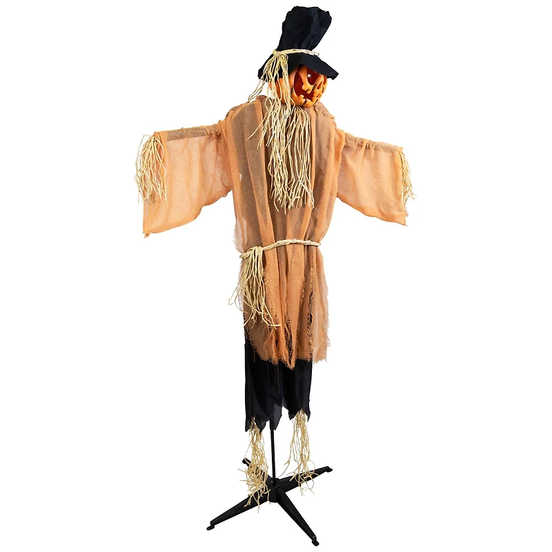 6ft. Animated Jack-O'-Lantern Scarecrow Halloween Decoration