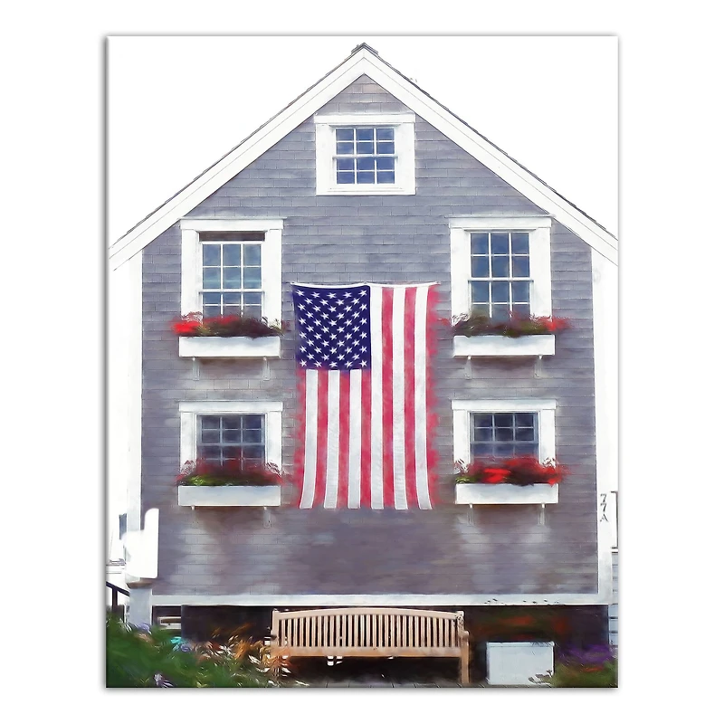 Patriotic Coastal Home Canvas Wall Art