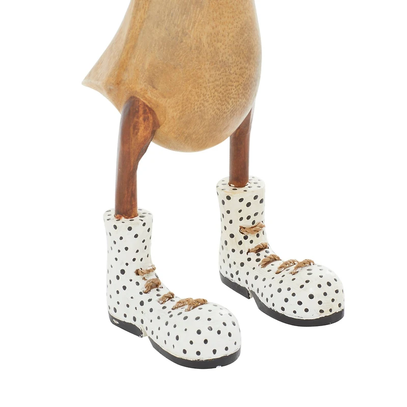 Brown Bamboo Coastal Duck Sculpture Set