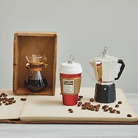 Hello Honey® 3.5" Brown & Black Glass Pour Over Coffee Ornament