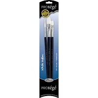 Protégé White Nylon Long Handle 3 Piece Brush Set