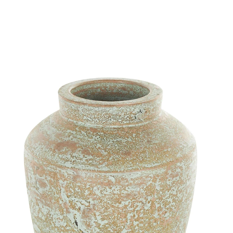 Brown Ceramic Antique Style Textured Patina Vase