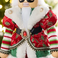 Glitzhome® 20"H Faux Fur Christmas Nutcracker Figurine