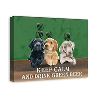 Keep Calm Drink Beer Dogs 20" x 16" Canvas Wall Art