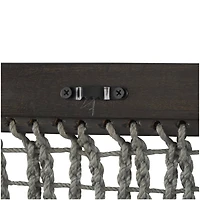 12" x 38" Dark Brown Mango Wood & Macrame Handmade Wall Décor Set