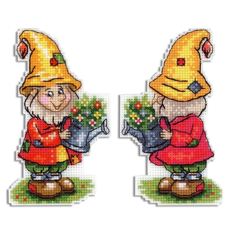 MP Studia Garden Gnome Plastic Canvas Counted Cross Stitch Kit