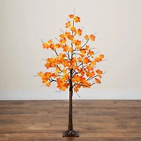 4ft. Pre-Lit Minimalist Autumn Maple Artificial Fall Tree with 56 Warm White LED Lights