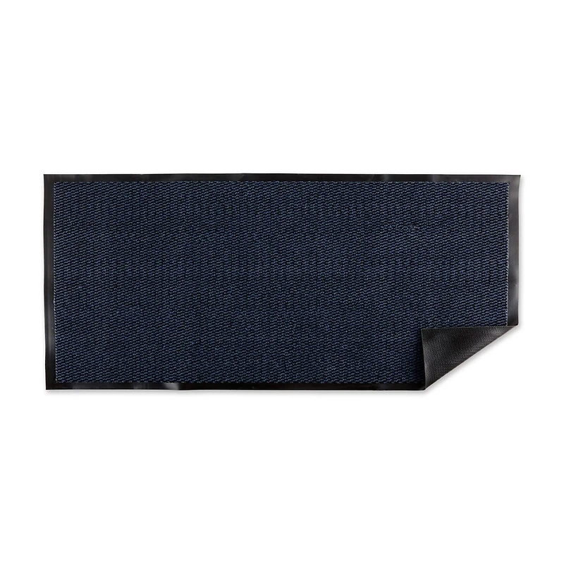 DII® Blue & Black Walk Off Utility Runner Doormat, 22" x 60"