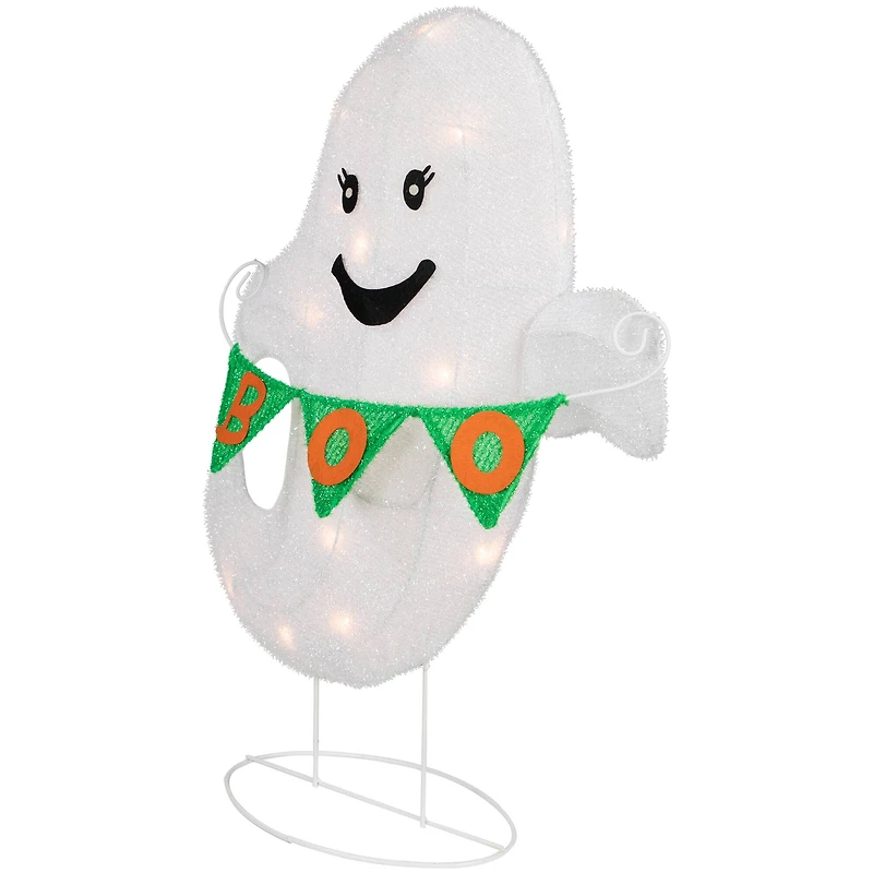 25" Lighted LED Ghost with Boo Banner