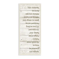 Stupell Industries Take Chances Family Home Inspirational Word Textured Wood Design Wood Wall Plaque