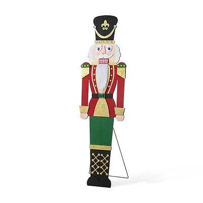 Glitzhome® 60" Christmas Wooden Traditional Nutcracker Porch Decor