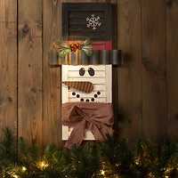 Glitzhome® 22" Wooden Snowman Shutter Décor