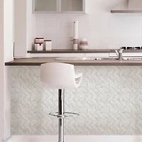 InHome Herringbone Carrara Peel & Stick Backsplash Tiles