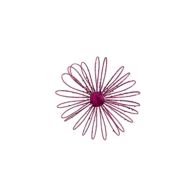 7" Glitter Fuchsia Pink Daisy Christmas Ornament