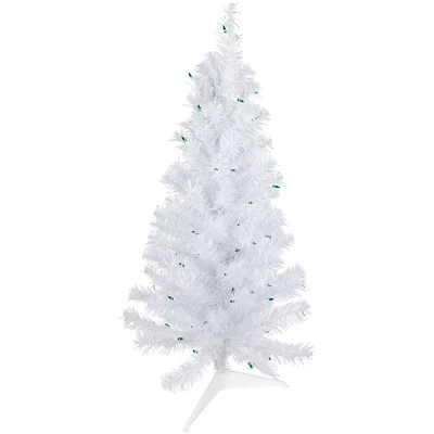 3ft. Pre-Lit White Pine Artificial Christmas Tree, Green Lights