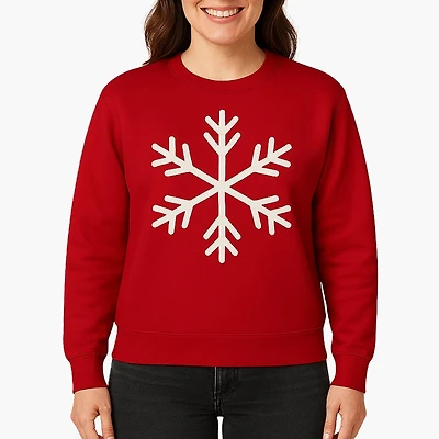 Holiday Red Sweatshirt & White Iron-On Glitter Vinyl Craft Bundle