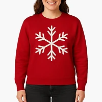 Holiday Red Sweatshirt & White Iron-On Glitter Vinyl Craft Bundle