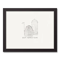 Farmhouse Sketches 11" x 14" Black Framed Canvas - Set of 2