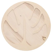 Leisure Arts® 10" Circle with Monstera Leaf Welled Wood Surface
