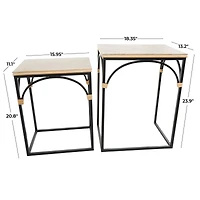 Black Metal Arched Accent Table Set