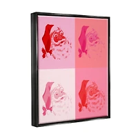 Stupell Industries Pop Style Pink Santa Claus Framed Floater Canvas Wall Art