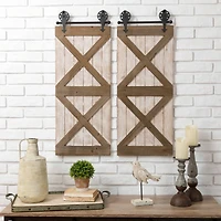 Glitzhome® 35.25" Farmhouse Wooden Barn Door
