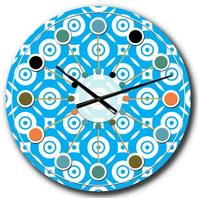 Designart 'Retro Ornamental Design Iv Mid-Century Modern Wall Clock