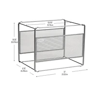 Mind Reader Hanging File Folder Organizer, Desktop Organizer, Storage, Office, Metal Mesh, Silver