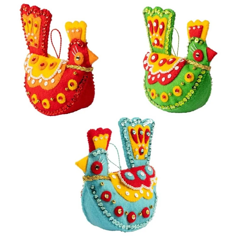 Bucilla® Festive Birds Felt Ornaments Applique Kit Set