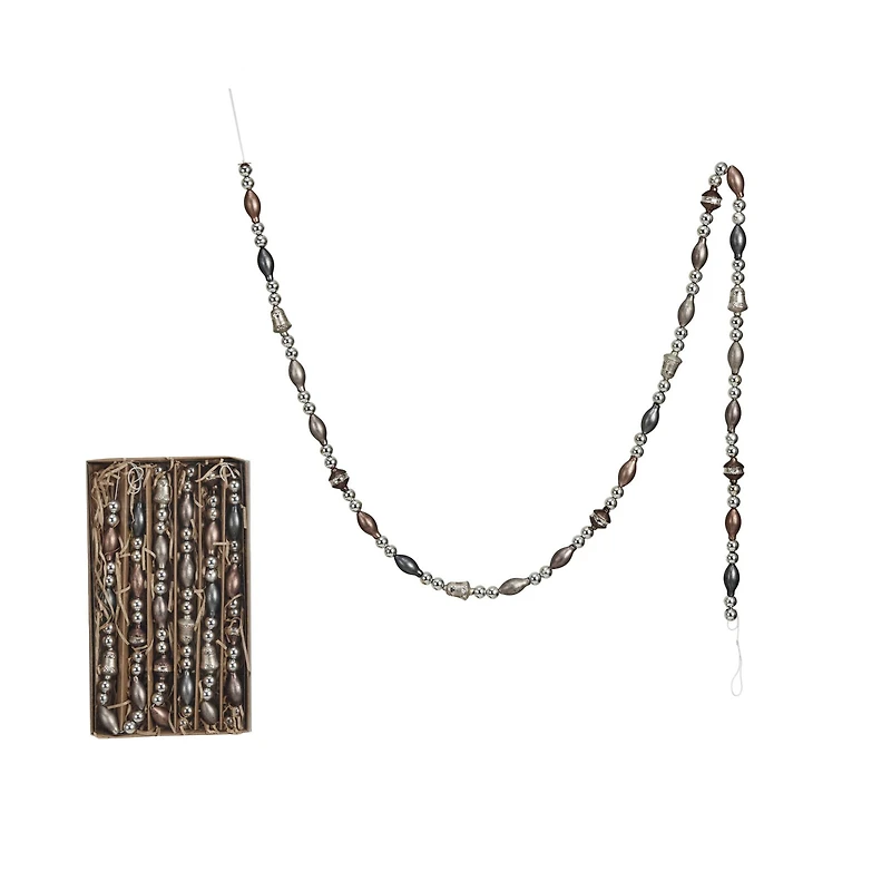 Hello Honey® 6ft. Antique Metallic Glass Garland in Kraft Box