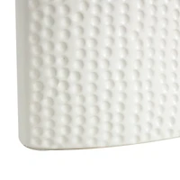 White & Gold Leaf Accent Ceramic Vase Set