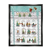 Stupell Industries Santa Claus Gifts City Rooftop Framed Floater Canvas Wall Art