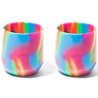 Silipint® 12oz. Hippie Hops Silicone Stemless Wine Glasses, 2ct.