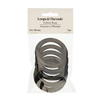 2" Black Plastic Cabone Rings, 5ct. by Loops & Threads®