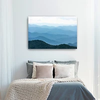 Blue Misty Mountain Landscape Canvas Giclee