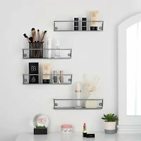 NEX™ Silver Wall-Mount Metal Spice Racks for Kitchen Storage, 4ct.