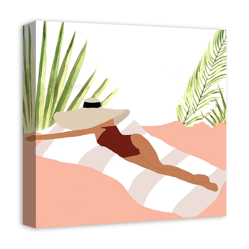 Girl On Towel Canvas Wall Art