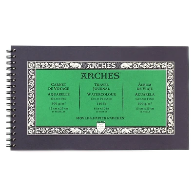 ARCHES® Aquarelle 10" x 6" Cold Pressed Watercolor Travel Journal