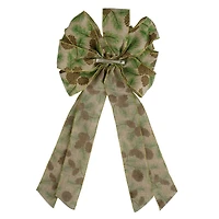21" Faux Linen Pinecone Tree Bow by Celebrate It®