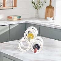 11" White Wood Farmhouse Wine Rack