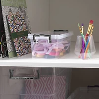 Simplify 1.75L Clear Stackable Storage Bin with Handle