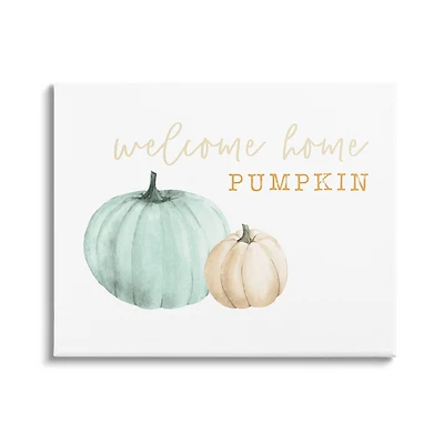 Stupell Industries Welcome Home Pumpkin Phrase Canvas Wall Art