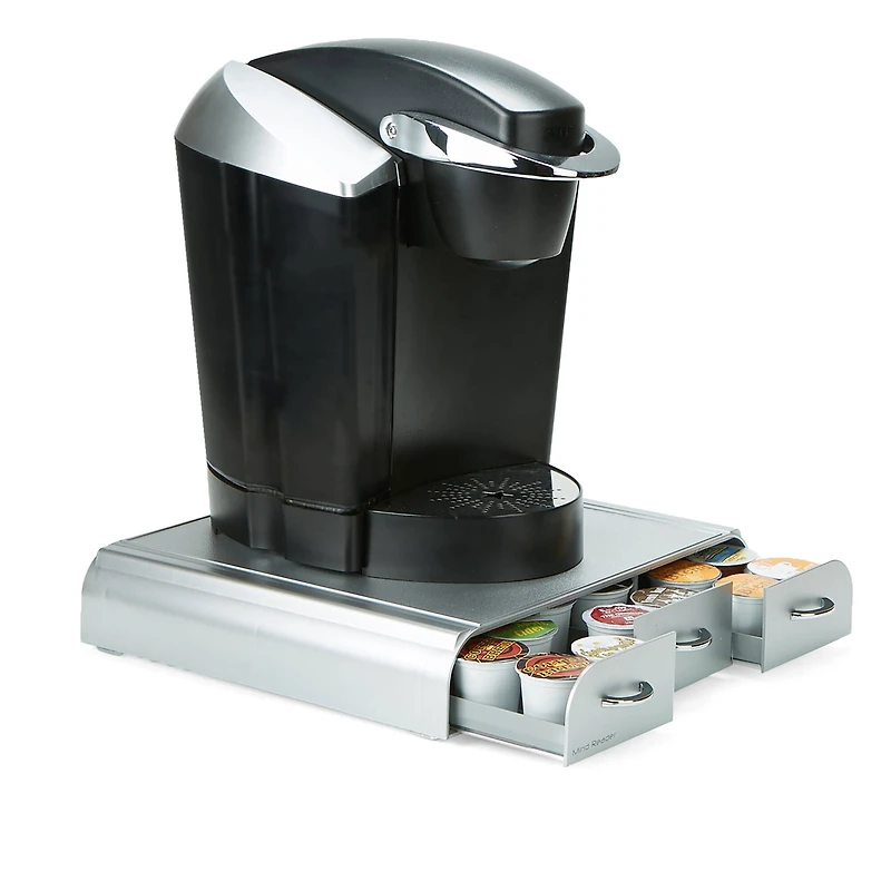 Mind Reader Silver 36 Capacity Single Serve Coffee Pod Holder Drawer