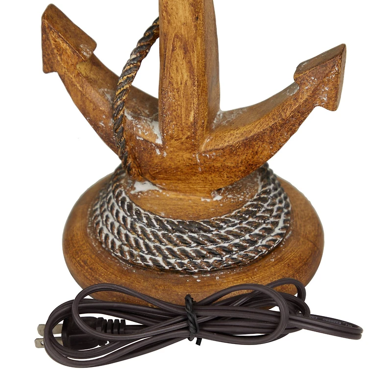 Brown Polystone Table Lamp Set of 2 13", 26"