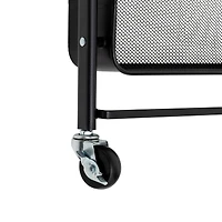 Honey Can Do Black 3-Tier Folding Cart with Wheels