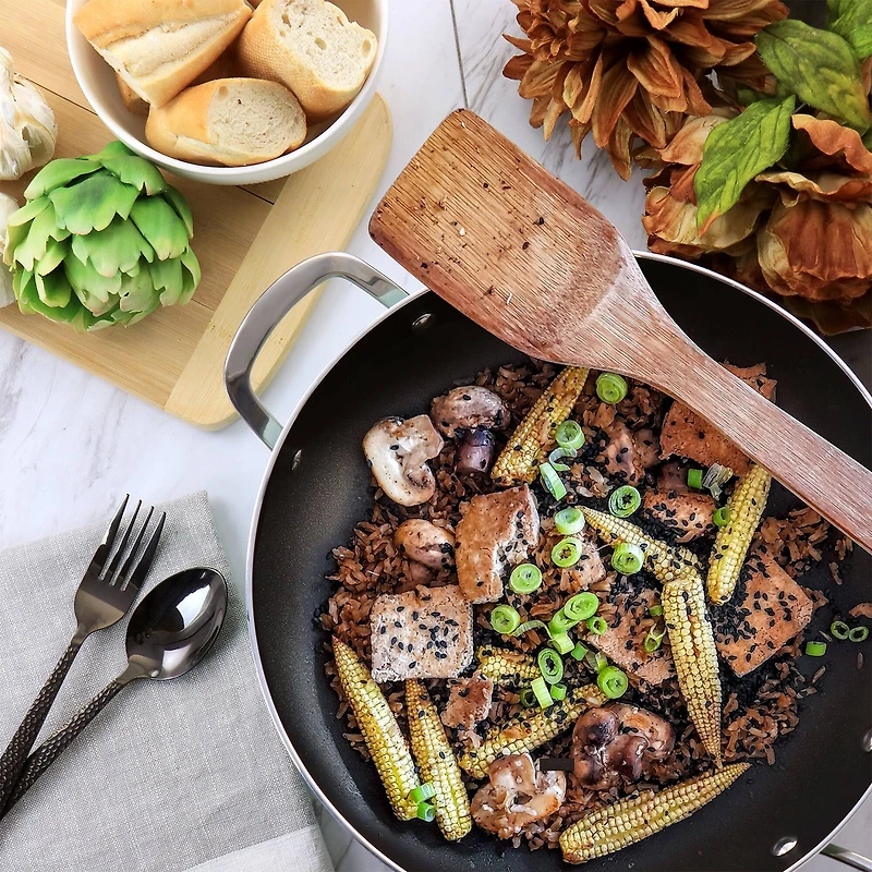 Martha Stewart 12" Turquoise Aluminum Nonstick Essential Pan With Lid